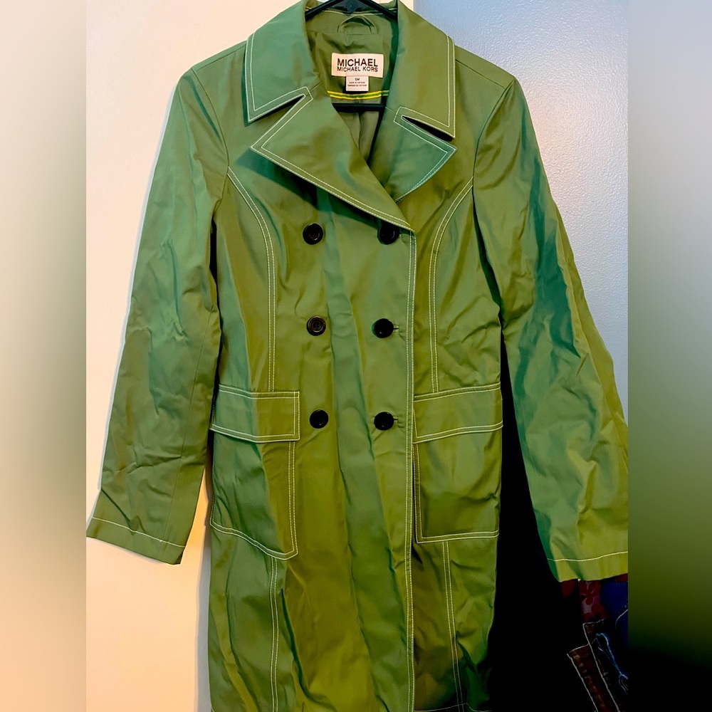 Michael Kors trench coat grass green beautiful color!